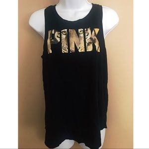 PINK Leopard & Black Tank-top